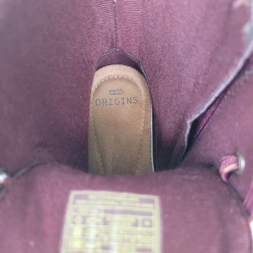 NWOB Earth Origins Leather Lace-Up Boots Rowan Burgundy 7.5 - Picture 7 of 11